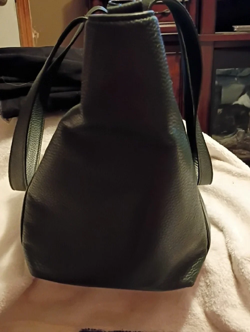 kate spade Chandra Tote Oakwood Collrction Deep Evergreen Pebbled Leather Tote